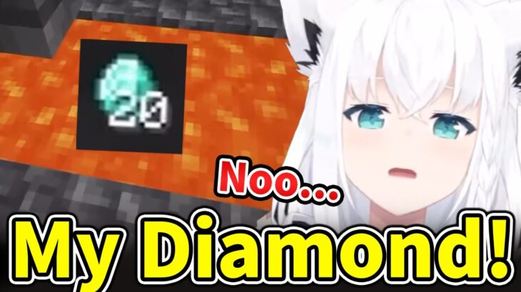 Fubuki accidentally throws her diamonds into Lava【Hololive/Eng sub】