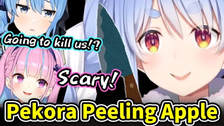 Suisei & Aqua gets scared by Pekora’s way of holding a knife【Hololive/Eng sub】