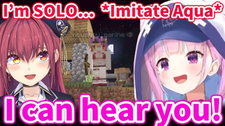 Marine finds and makes fun of Aqua playing Solo【Hololive/Eng sub】