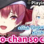 Marine laguhed everytime Angry Mococo clicked her tongue at Toho game【Hololive/Eng sub】