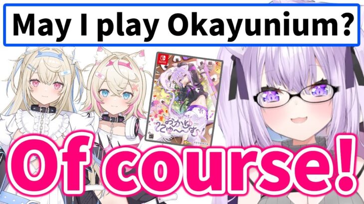 Okayu didn’t expect FuwaMoco would like to play “Okayunium”【Hololive】