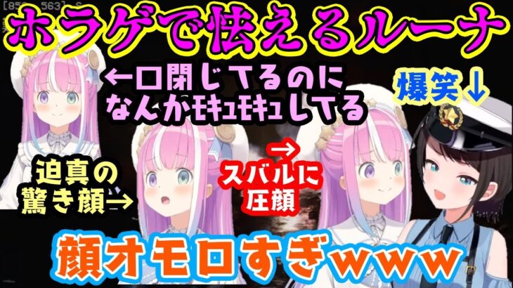 【大空スバル】に見守られながら悲鳴我慢ホラゲをプレイする【姫森ルーナ】、喋らないのに表現が豊かすぎてスバルも爆笑ｗｗｗ【ホロライブ/切り抜き】